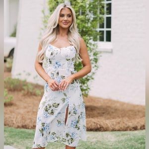 White Midi Floral Dress